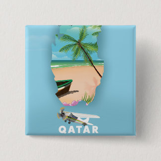 Chapa Cuadrada Impresión ilustrada de afiches de viaje en Qatar