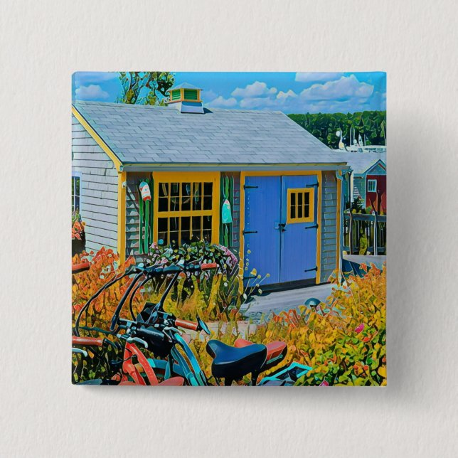 Chapa Cuadrada Impresionante pintura en bicicleta (Anverso)