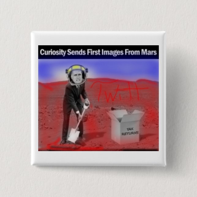 Chapa Cuadrada Impuestos de los hids de Romney sobre Marte, (Anverso)