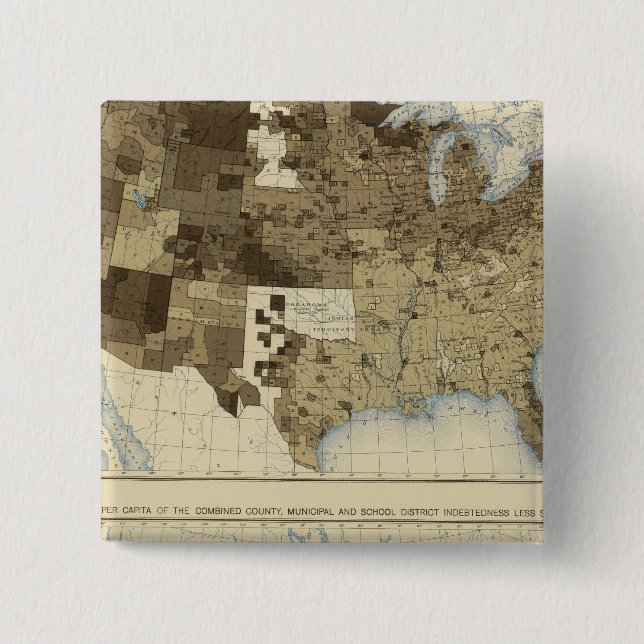 Chapa Cuadrada Impuestos, deuda 1890 (Anverso)