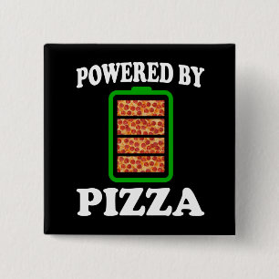 Chapa Cuadrada Impulsado Por Pizza - Pizza Divertida