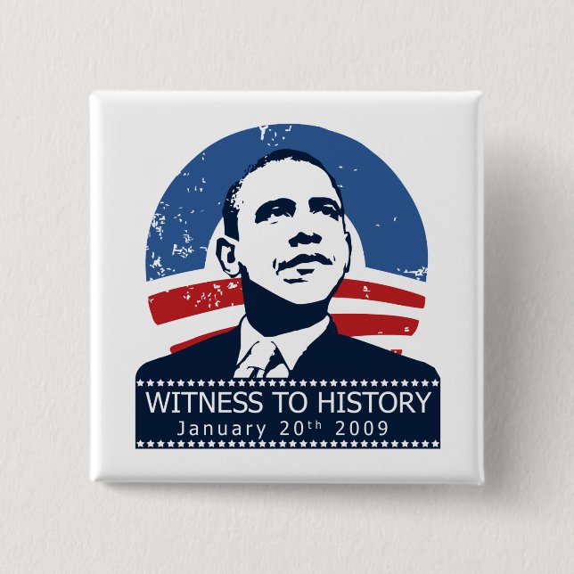 Chapa Cuadrada Inauguración de Obama (Anverso)