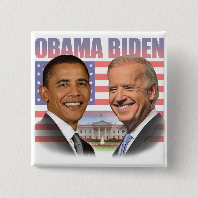 Chapa Cuadrada Inauguración de Obama Biden (Anverso)