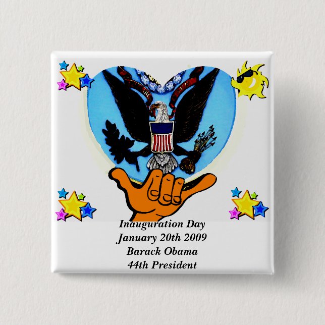 Chapa Cuadrada Inauguration Day 2009_ OBAMA_ Button (Anverso)