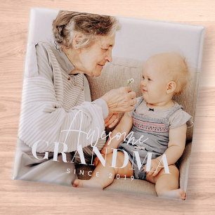 Chapa Cuadrada Increíble abuela desde 20XX simple foto elegante