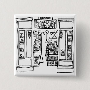 Chapa Cuadrada Indie Bookshop Square Badge