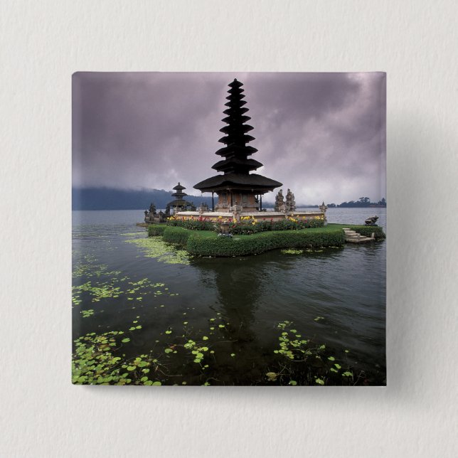 Chapa Cuadrada Indonesia, Bali, Templo Ulun Danu. (Anverso)