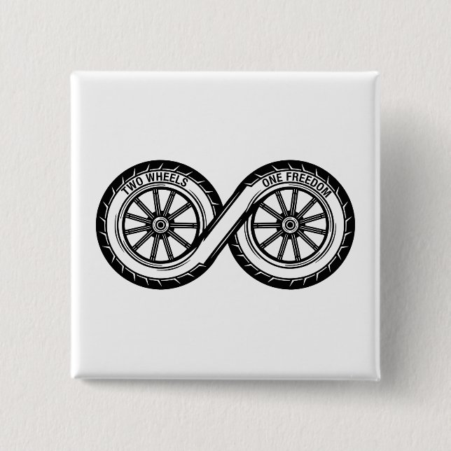 Chapa Cuadrada Infinito Dos Ruedas Libertad (Anverso)