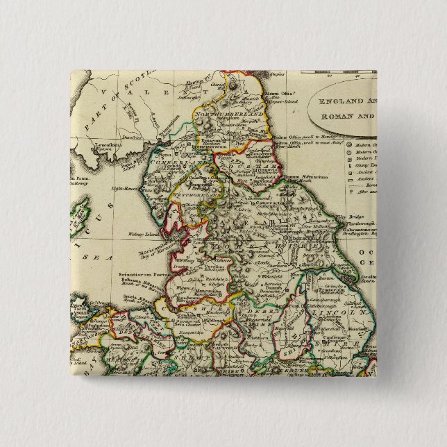 Chapa Cuadrada Inglaterra, Gales Romano, moderno (Anverso)