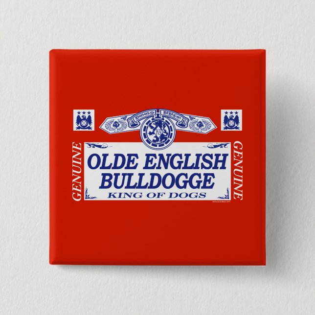 Chapa Cuadrada Inglés Bulldogge de Olde (Anverso)