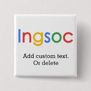 Chapa Cuadrada Ingsoc Orwell Google 1984 que le mira