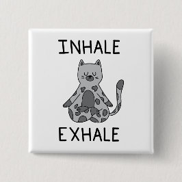 Chapa Cuadrada Inhale Exhale Yoga Cat