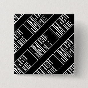 Chapa Cuadrada Iniciales modernas con patrón de monograma de nomb