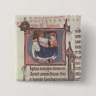 Chapa Cuadrada Iniciales "U" y 'I de Historiated