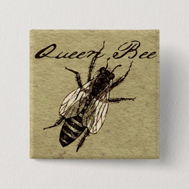 Chapa Cuadrada Inscripción de Bug de Vida Silvestre Queen Bee (Anverso)