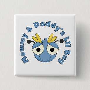 Chapa Cuadrada Insecto de Lil de la mamá y del papá