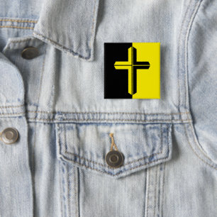 Chapa Cuadrada Insignia capitalista cristiana anarquista