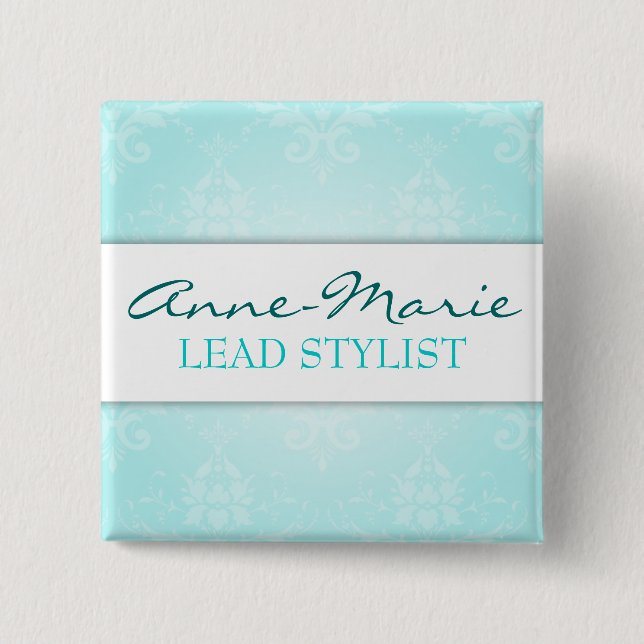 Chapa Cuadrada Insignia conocida del salón verde azulado del (Anverso)