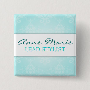 Chapa Cuadrada Insignia conocida del salón verde azulado del