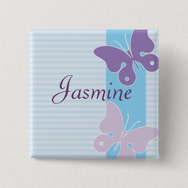 Chapa Cuadrada Insignia conocida personalizada - mariposas (Anverso)