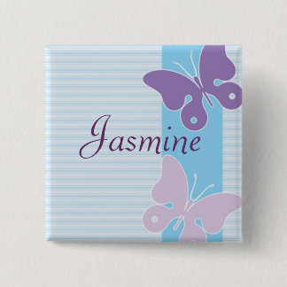 Chapa Cuadrada Insignia conocida personalizada - mariposas