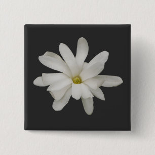 Chapa Cuadrada Insignia de la flor de la magnolia de estrella