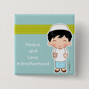 Chapa Cuadrada Insignia de la paz y del amor