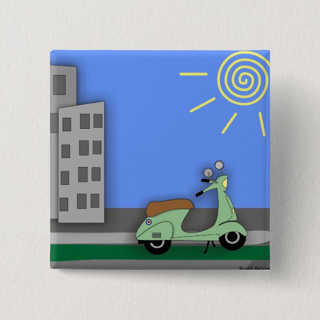 Chapa Cuadrada Insignia de la Vespa-scape (Anverso)