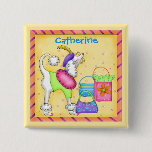 Chapa Cuadrada Insignia de nombre amarillo para cangrejo de cerdo