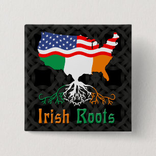 Chapa Cuadrada Insignia de raíces irlandesas de Estados Unidos