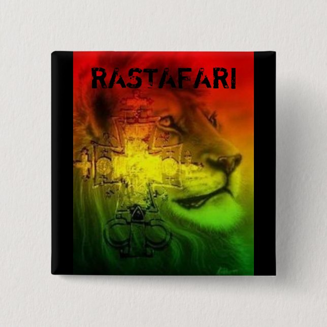 Chapa Cuadrada Insignia de Rastafari (Anverso)