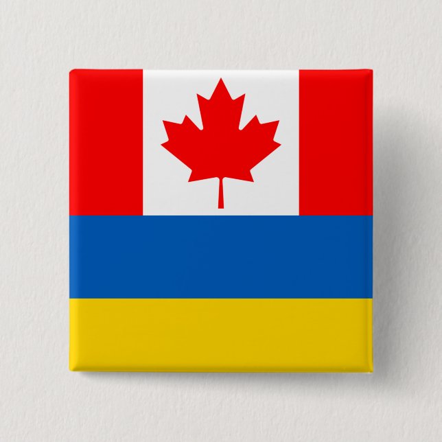 Chapa Cuadrada Insignia de Ucrania de Canadá (Anverso)