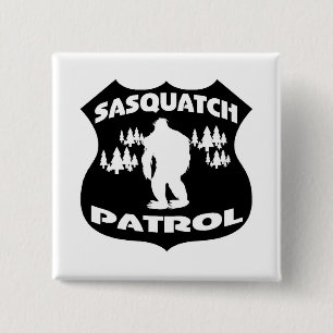 Chapa Cuadrada Insignia del bosque de la patrulla de Sasquatch