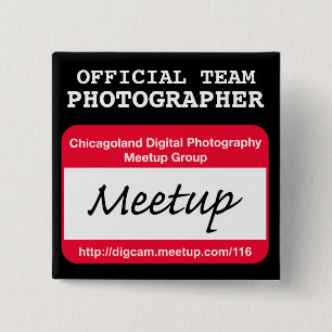 Chapa Cuadrada Insignia del fotógrafo del CDP - negro