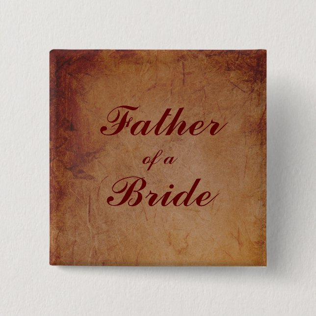 Chapa Cuadrada Insignia del padre de la novia lesbiana rústica (Anverso)