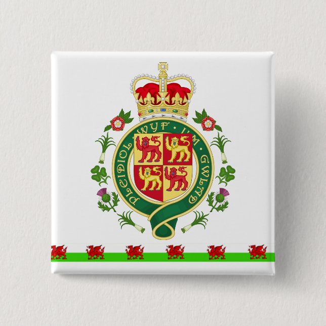 Chapa Cuadrada Insignia real de País de Gales (Anverso)