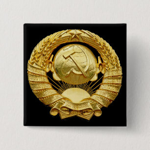 Chapa Cuadrada Insignia soviética/comunista del monumento de