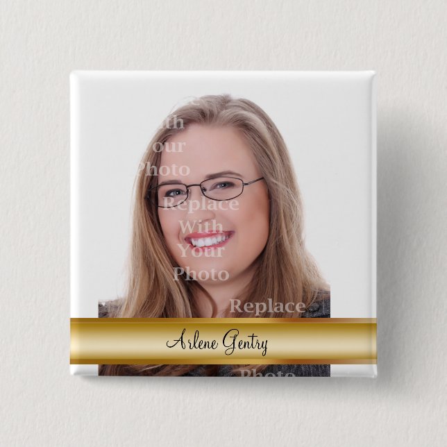 Chapa Cuadrada Insignias profesionales de la foto (Anverso)