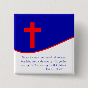 Chapa Cuadrada Inspirado en la Bandera Cristiana