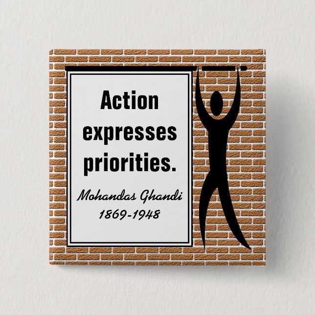 Chapa Cuadrada Inspire a la acción (botón cuadrado) (Anverso)