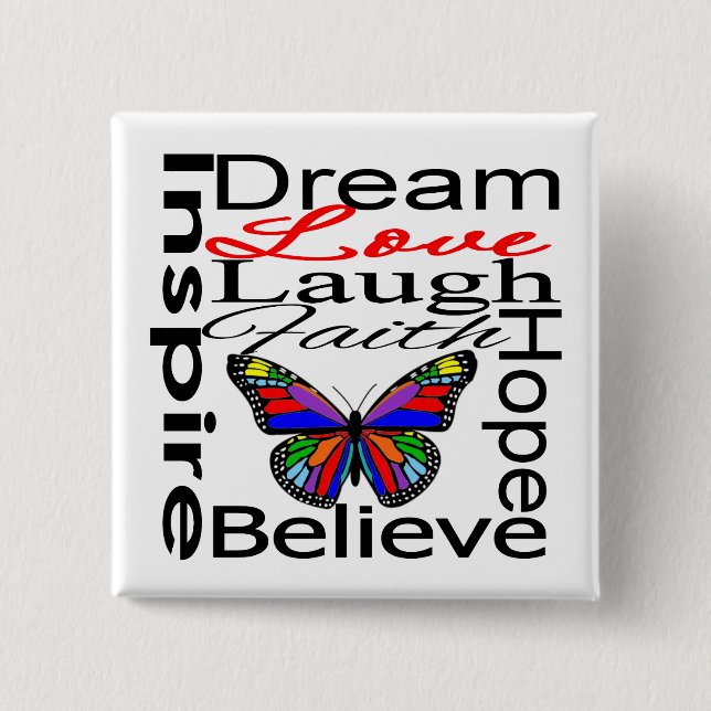 Chapa Cuadrada Inspire el collage (Anverso)