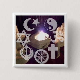 Chapa Cuadrada Interfaith button with light
