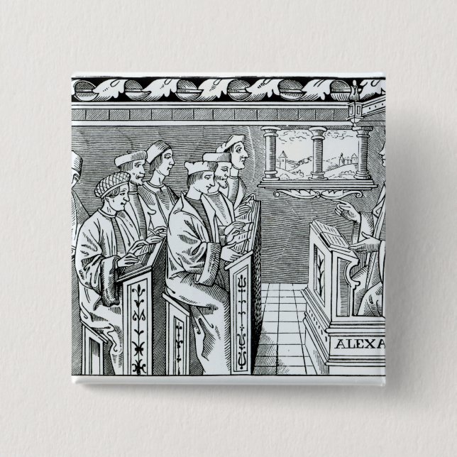 Chapa Cuadrada Interior de una escuela (Anverso)