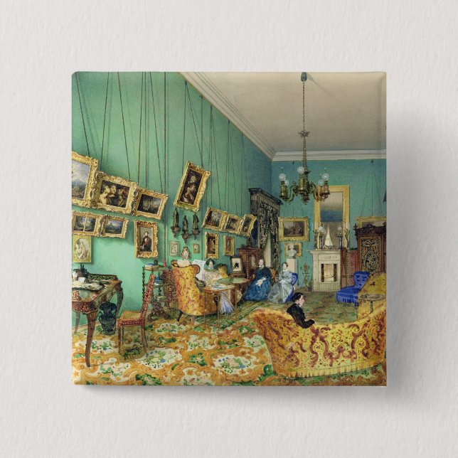 Chapa Cuadrada Interior de una sala de estar, 1847 (Anverso)