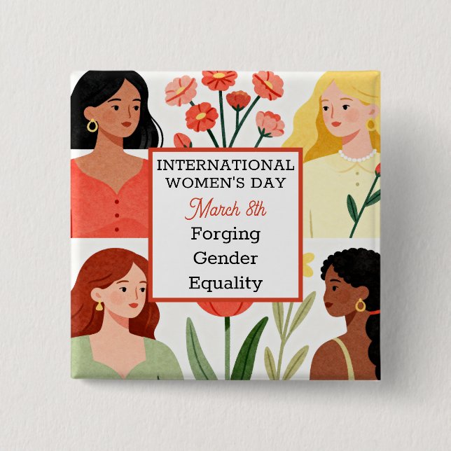 Chapa Cuadrada International Women's Day Forging Gender Equality (Anverso)