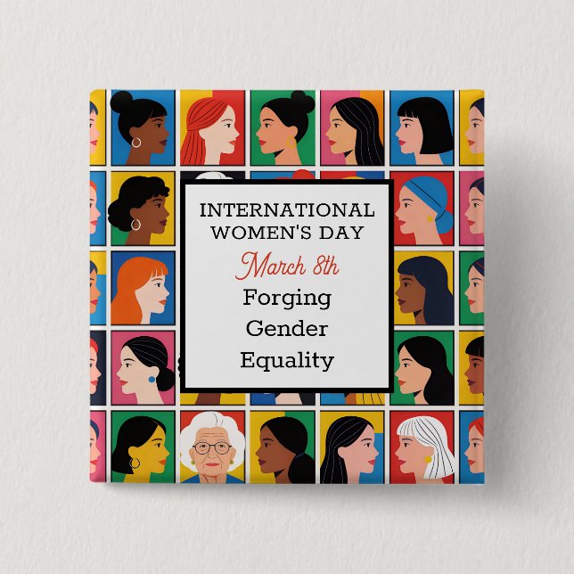 Chapa Cuadrada International Women's Day Forging Gender Equality (Anverso)
