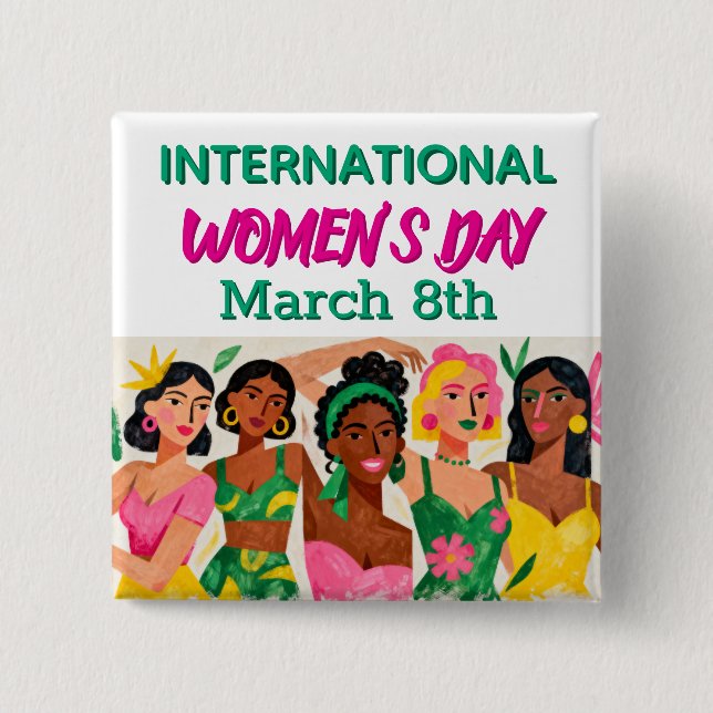 Chapa Cuadrada International Women's Day | Pop Art  (Anverso)