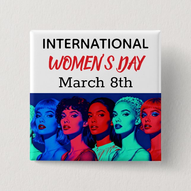 Chapa Cuadrada International Women's Day | Pop Art  (Anverso)