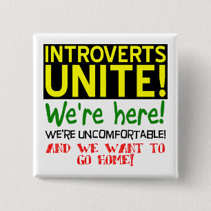 Chapa Cuadrada Introvertidos Unite Funny Button Badge Pin