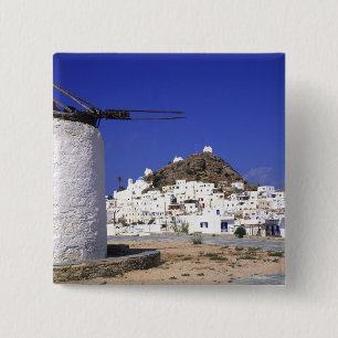 Chapa Cuadrada Ios, Grecia. El blanco y el blanco hermosos y cruj